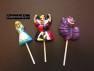 396sp Alice in Wonderland Queen and Cat Chocolate or Hard Candy Lollipop Mold